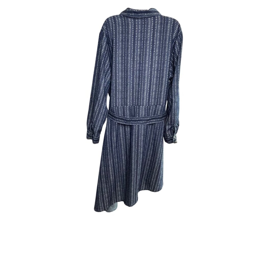 Ashley Stewart Asymetric  Modest Longsleeve Button Up Dress Plus Size 18 u Blue - Picture 5 of 10